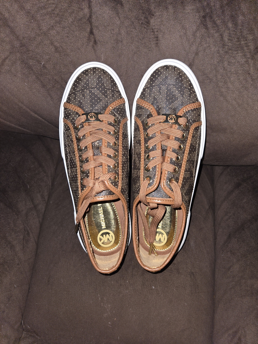 Michael Kors Brown Logo-Print Womens Low-Top Sneakers